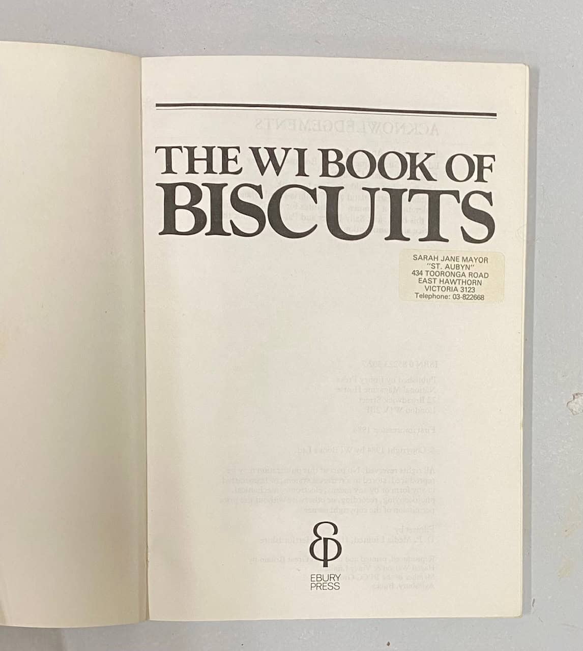 The WI Book of Biscuits, (Women's Institute) First Edition 1984 PB/SC - Image 2